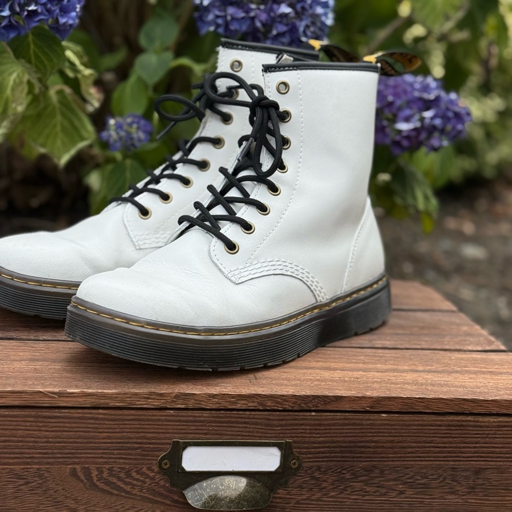 White Doc Martens 1460 Combat Boots